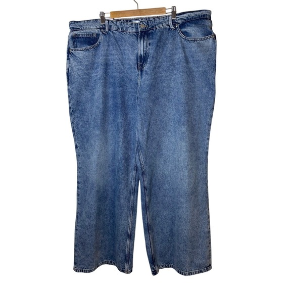 Good American Denim - New Good American Women Jeans Indigo Acid Wash 22 Good Ease Solution Wide Leg